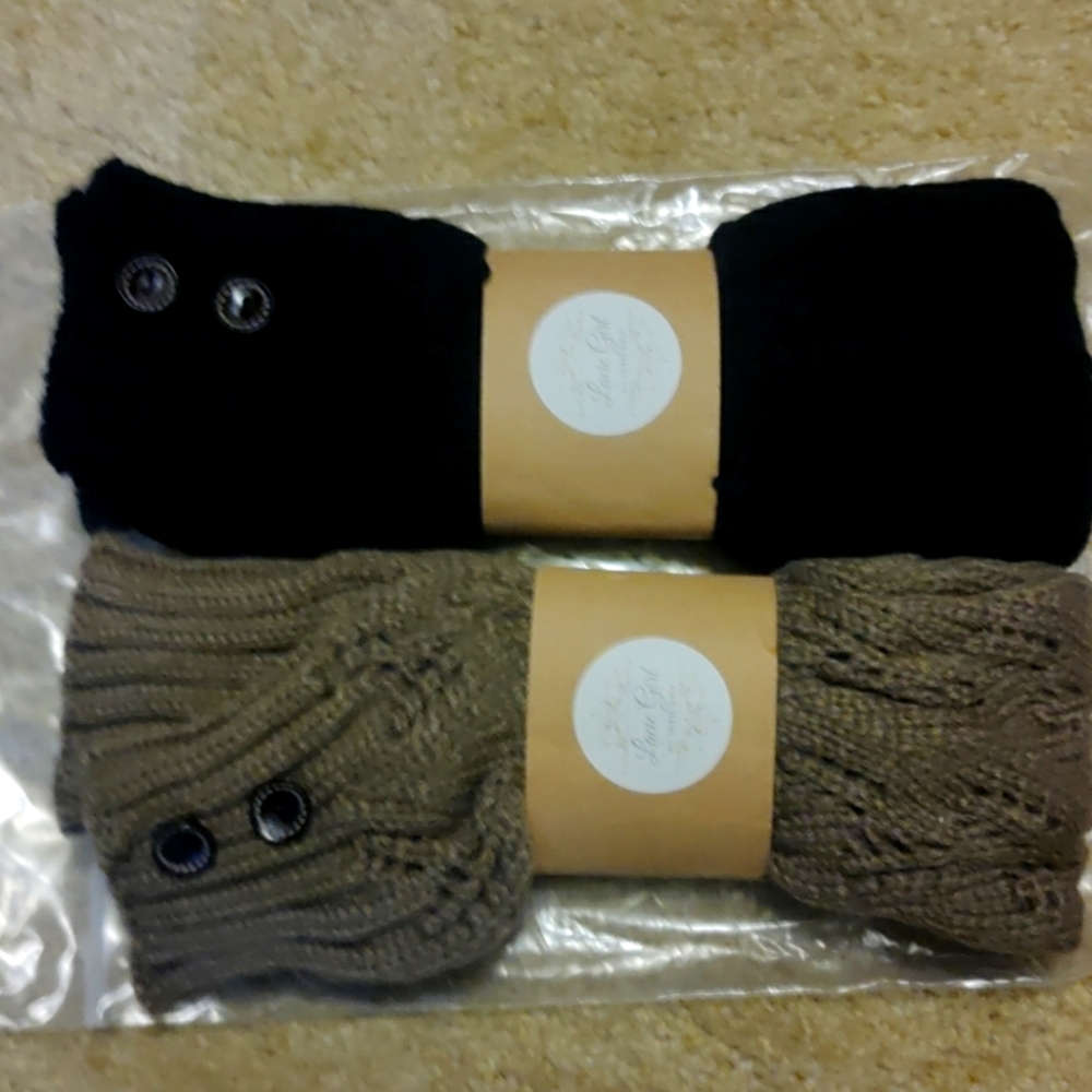 Set of 2 boot socks, black and brown NWT